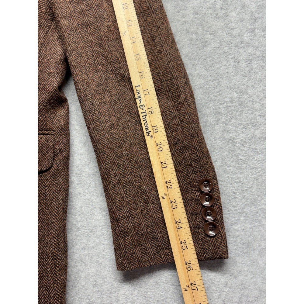 Inserch Limited Edition Mens XL Brown Herringbone Wool Blend Overcoat Jacket 500 - Picture 10 of 12